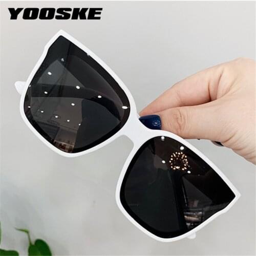 YOOSKE Womens Sunglasses Men Big Frame Sun Glasses Luxury Brand Fashion Eyeglasses Ladies Cat Eye Eyewear