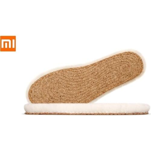 Youpin Warm wool skin one cork insole Thickened Anti-cold Winter Wool Insoles Man woman Breathable Plush Shoe pad