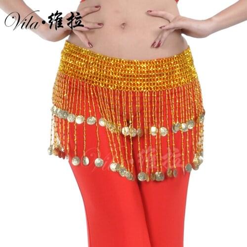 New Belly dance waist chain belly dance belly dance costume jewelry double hanging coins waist chain