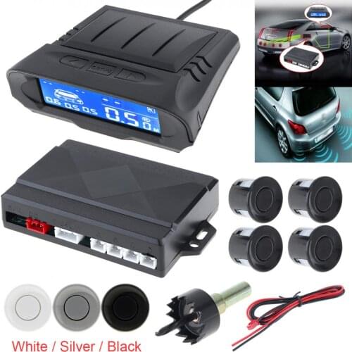 LCD Display Universal Car Monitor Parking Sensor Kit Auto Radar Detector 4 Sensors Alarm Indicator Reverse Backup Radar System