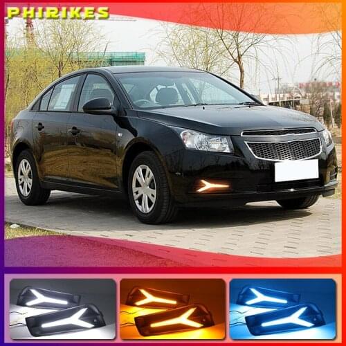 1 set 12V LED DRL Daytime Running Lights Daylight With turn signal Lamp For Chevrolet CRUZE 2009 2010 2011 2012 2013 2014