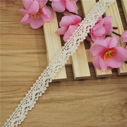 13mm Cotton Lace Trim Ivory Fabric Sewing Accessories Cloth Wedding Dress Decoration Ribbon Craft Supplies 500yards LC120-R