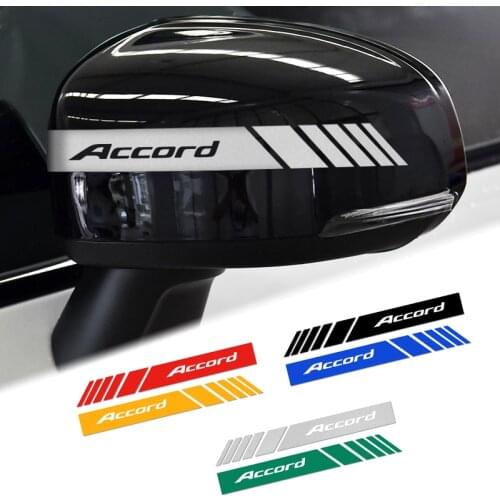 2pcs Rear View Mirror Sticker Reflective Decals Car Decoration stickers for Honda Accord Car styling Accessories 20CM*2CM