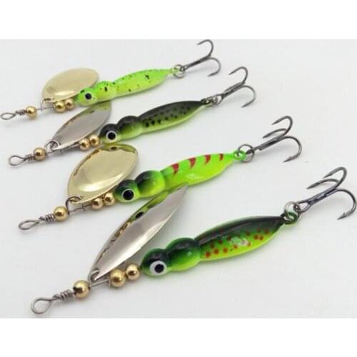 4Pcs 15g/9cm Spinner Baits Fishing Lure Spinnerbait Metal Spoon Willow Artificial Insect Bait Trout Culter Fish Lure