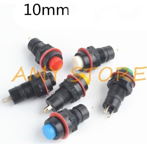 5pcs DS-211 Maintained DS-213 Momentary PushButton Switch 10mm Red Yellow Blue Green White Black