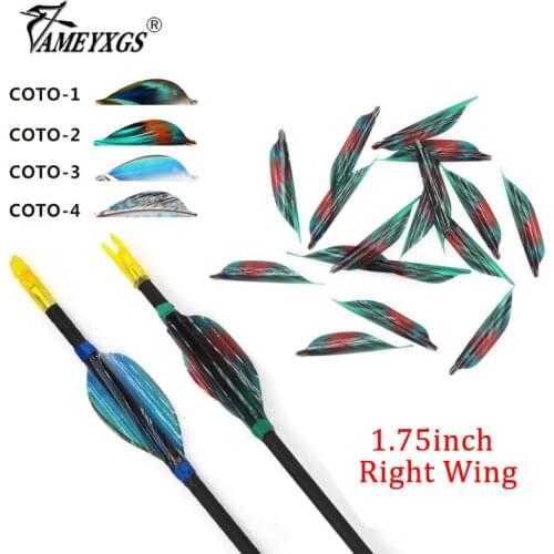 50pcs Archery 1.75inch Arrow Feathers Plastic Rotary Feathers Right Wing Vanes Bows Arrows Shooting Training Hunting Accessories