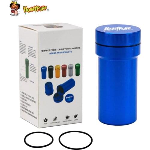 HONEYPUFF Aluminum Herb Grinder With Storage Container One To More Kit Metal Tobacco Grinder and Stash Jar Smoke Pipe Accessory