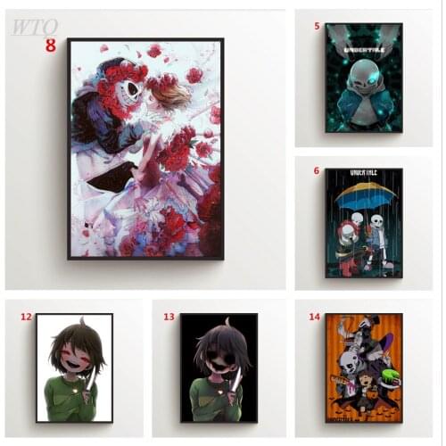 Undertale Sans Frisk Chara Papyrus Anime Posters Canvas Painting Posters and Prints Wall Poster Wall Art Picture Home Decor