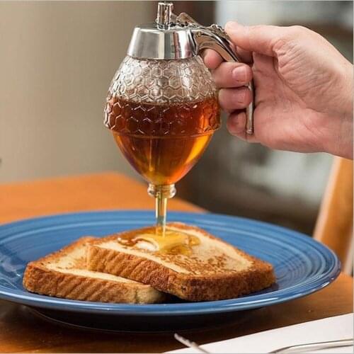 Squeeze Bottle Honey Jar Container Bee Drip Dispenser Kettle Storage Pot Stand Holder Juice Syrup Cup Home Kitchen Accessories