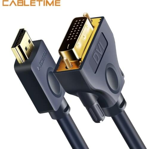 Cabletime HDMI-compatible to DVI-D Cable 24+1 pin Bi-direction Pro High Speed DVI Full HD 2.0 for Blu-ray player Xbox HDTV N118