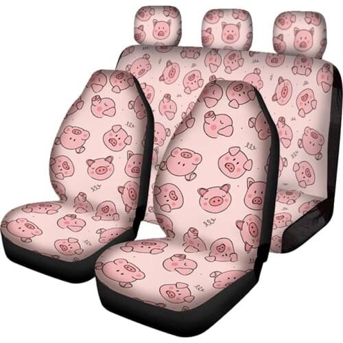 Fan pig design car seat cover a full set of ice silk car seat cover, female lovely personality printing pattern, all year round