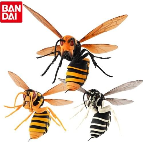 Bandai Genuine Gacha Suzumebachi Vespa Honey Bee Simulation Insect Animal Series 01 Anime Action Figure Toys Model Ornaments