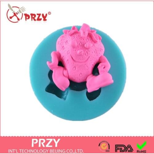 Sell Hot Smiling Strawberry Modelling Silicon Soap Mold Cake Decorating Tools Fondant Sugar Craft Tool 3D Mould DIY PRZY