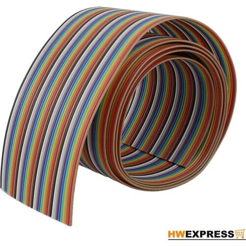 HWEXPRESS Hot 1M Long 2"54 Width 40 Pin Colorful Flexible Flat Ribbon Cable