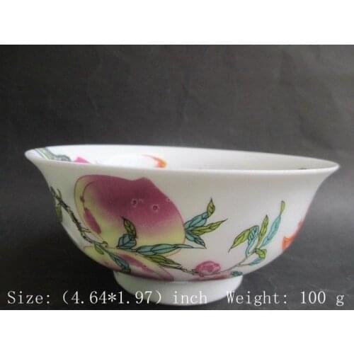 Exquisite Chinese porcelain bowl of peaches and flowers