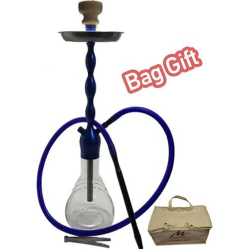 Hookah Stainless Steel Hookah - Shisha with Leather Bag Portable Hookah Cachimbas Nargile Chicha Water Pipe Travel Best Shisha
