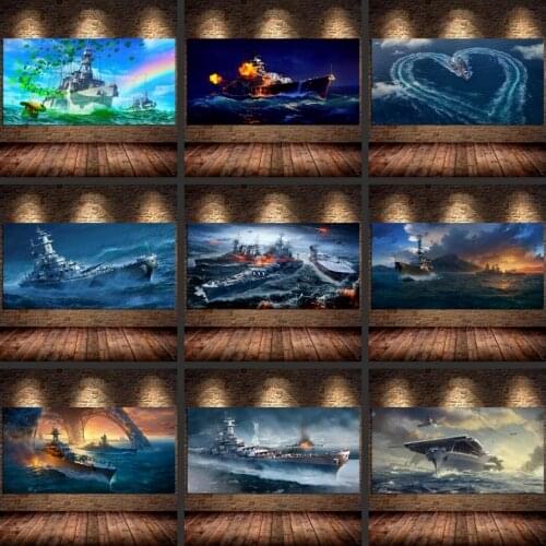 World of Warships Game Beautiful Canvas Painting Posters and Prints Mural Pictures Gamers Room Pictures Home Decoration