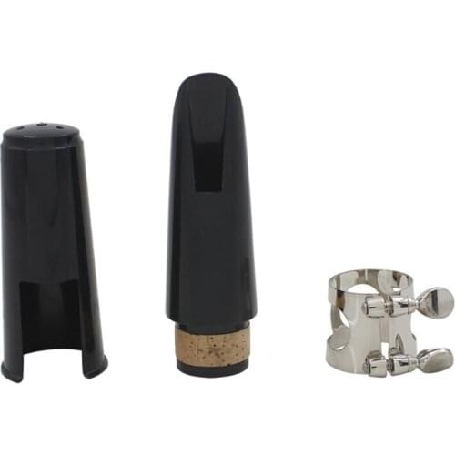 Clarinet Mouthpiece Kit with Ligature,one Reed and Plastic Cap~black U7EF