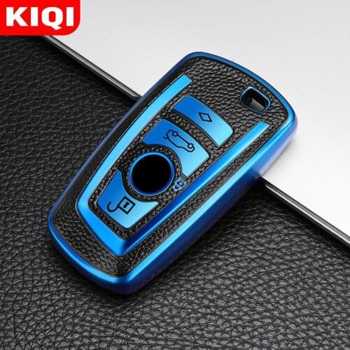 KIQI TPU Leather Car Key Holder Case Cover for BMW F20 F30 G20 F31 F34 F10 G30 F11 X3 F25 X4 I3 M3 M4 1 3 5 Series Accessories