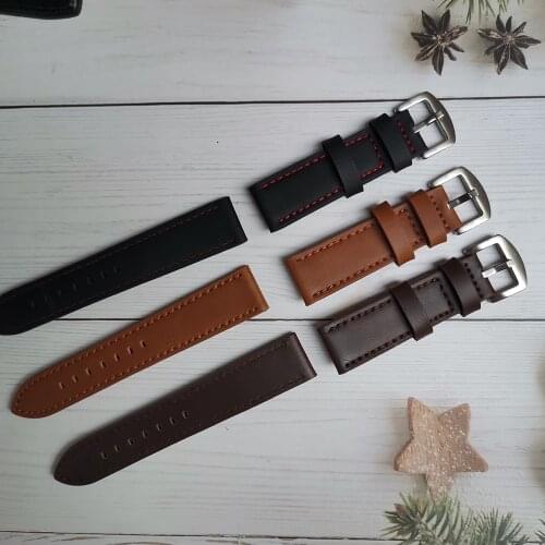For Huami Amazfit Stratos 3 2 2S Leather watchband 22mm Sport Black Brown Bracelet Strap Band for GTR 47mm 2 GTR2 Correa
