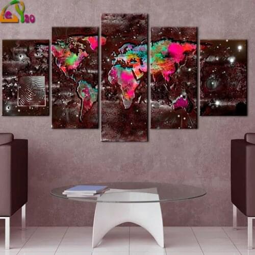 Colorful Extravagance world map 5D Diamond Painting Horse Diamond Mosaic DIY Full Round Diamond Embroidery Cross Stitch Art