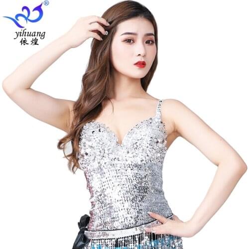Summer Sexy Women Clubwear Bling Raves Festival Spaghetti Strap Tank Top Simple V-Neck Backless Camisole Sequin Top Camis