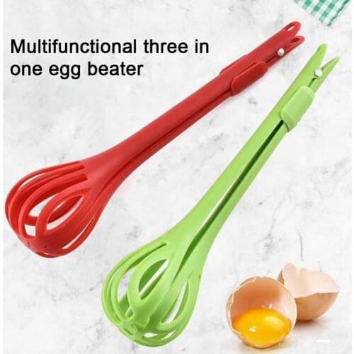 Multifunction 3 in 1 Heat Resistant Spaghetti Noodles Clip Eggbeater Salad Blender Anti-scalding food clip Tong