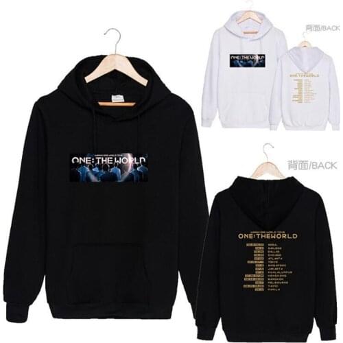 Kpop Wanna One concert men pullover sweatshirt ONE THE WORLD causal top unisex sweatshirts streetwear