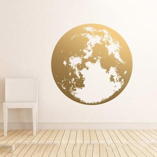 Moon Wall Decal , Unique Modern Decor, Silver Decals, Vinyl Decal, Large Wall Decor, Wall Stickers, Metallic Wall Decor A13-08