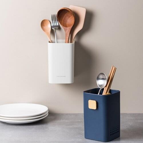 Wall Mountable Knife Fork Chopsticks Storage Container Draining Holder Sink Shelf Cutlery Drying Drain Rack Kitchen Storage Tool