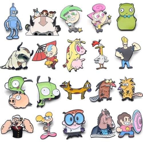 P3580 Dongmanli Dogs Metal Enamel Pins and Brooches for Fashion Lapel Pin Backpack Bags Badge Kids Gifts Animal Zinc Alloy