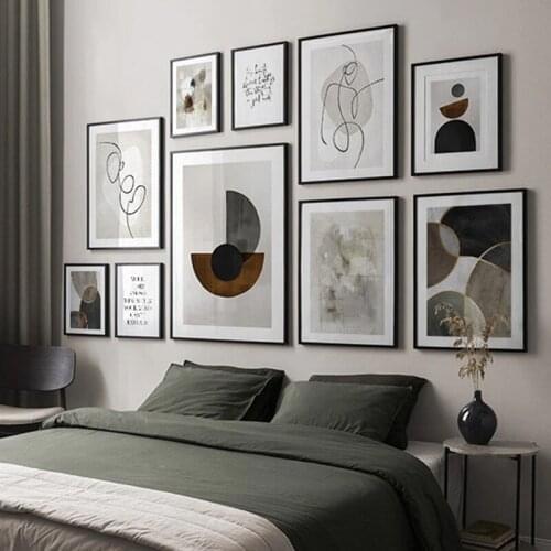 Abstract Geometry Poster Nordic Wall Art Canvans Painting Minimalist Painting Line Modern Drawing Wall Picture Living Room Decor