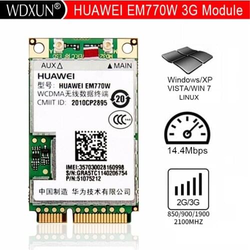 Unlock Huawei Em770 3g Wwan Mini Pci-e Wireless Card Edge Hsdpa With Voice Gps Internal 2g/3g Modem