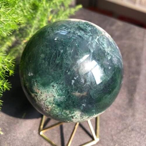 Natural Moss Aquatic Agate Quartz Crystal Sphere Ball For Healing Chakra Decoration 60-70cm
