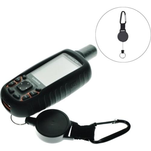 Silicone Protect Case Cover Skin + Retractable Lanyard Stainless Cable for Garmin GPSMap 62 63 64 62s 64s 62st 64st 62sc 65 65sr
