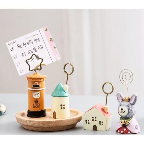 Cute photo folderNote holderPhoto clipMessage folder decorationVertical post it note table top decoration seat