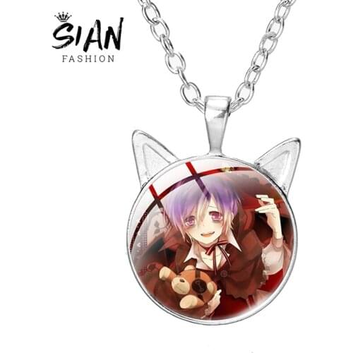 SIAN 2021 Diabolik Lovers Trendy Necklace Chain On The Neck Glass Dome Pendants Women Fashion Metal Necklaces Men Gifts Jewelry
