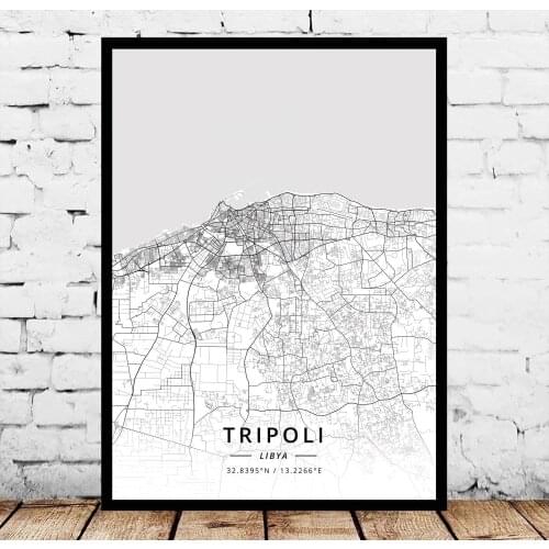 Tripoli Libya Map Poster