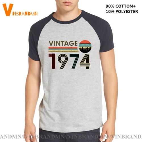 Vintage 1974 T shirt men Retro Born in 1974 T-shirt male Legendary 1974 Birth Year Tee Father Birthday gift tee shir