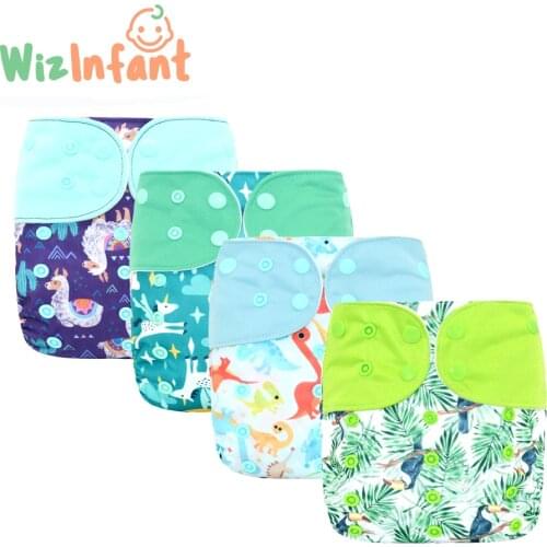 WizInfant 2pcs/lot OS Suede Cloth Pocket Cloth Diaper,ECO-friendly back elastic pocket,waterproof and breathable,for 5-18kg baby