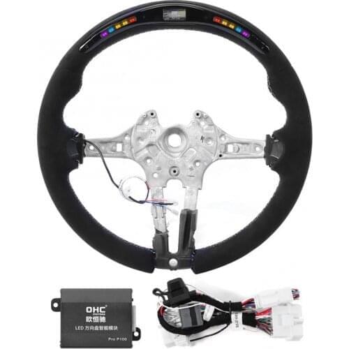 Suede Steering Wheel For M Performance Suede LED Race Digital Display Fit for BMW M3 F80 M4 M2 F20 F22 F30 F32 M Sport 2013-2020