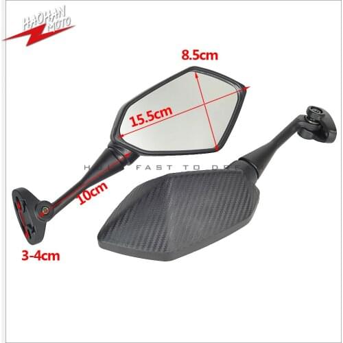 For Ducati APRILIA Honda Yamaha Kawasaki Suzuki Scooter Rear View Mirror Carbon Look