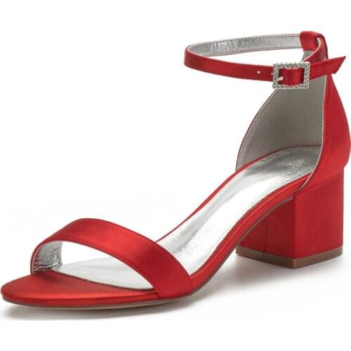 Womens Sandals Ankle Strap Beige Color Chunky Heel Bassic Sandalias Office Daily Walking Shoes