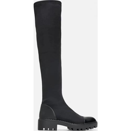 Women Sock Knee High Boots 2021Over the Knee Boots Slim Stretch Fabric Winter Platform Heels Boots Sexy Ladies Shoes Footwear