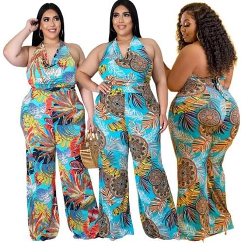 Jumpsuit Plus Size Women Clothing Floral Print Sexy Beath Outfits Elegant Strapless Tank One Piece Outfit Wholesale Dropshipping