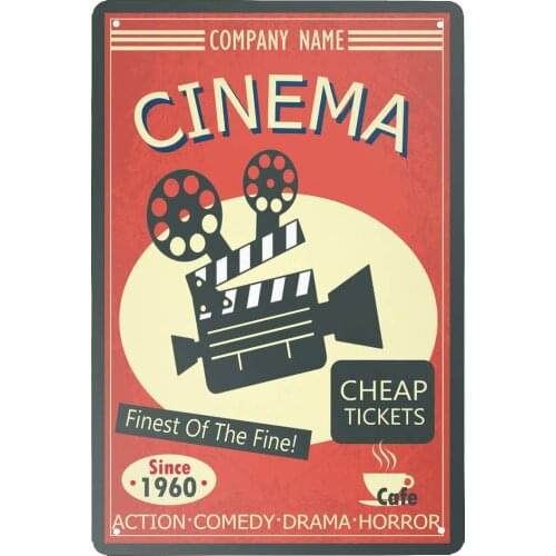 J.DXHY Tin Sign - Wall Retro Art Decoration - Cinema Finest of The FINE! - Living Room Bathroom Bedroom Garage Bar Supe