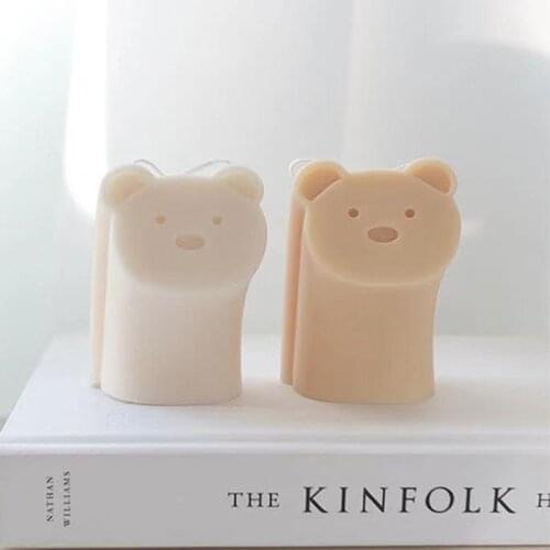 Gummy Bear Candle Silicone Mold Curved Columnar Candle Rainbow Gummy Bear Candle Aromatherapy Candle Making