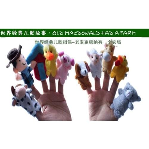 120Pcs Plush Toys Classic song Old Macdonald had a farm finger Puppet a family Educational baby story telling to play