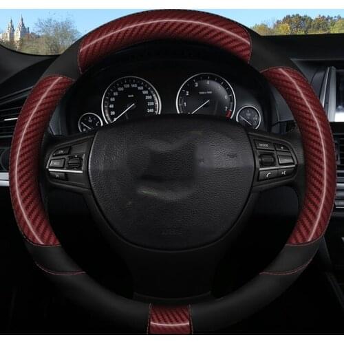 37-38CM New Car Steering Wheel Cover Artificial Leather Steering-Wheel Covers Breathable Fabric Braid Auto Accessories Universal