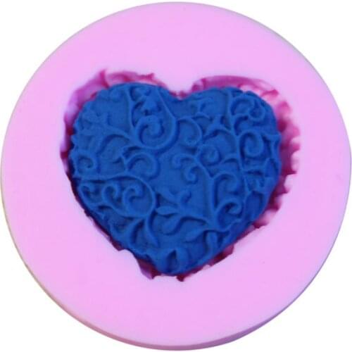 3D Silicone Mold DIY Candel Soap Mold Love Heart Lace Shaped Fondant Sugar Art Tools